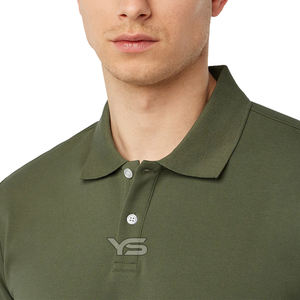 Jersey transpirable de alta calidad para camisa Polo Patrón sólido Camisa Polo de moda para hombre teñida lisa con opción de varios colores - Product Image 5