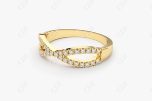 ขายร้อน14K สีเหลืองทองอินฟินิตี้แหวนแต่งงานสำหรับเธอซ้อนเพชรที่ไม่ซ้ำกันบิดแหวนหมั้นเครื่องประดับที่กำหนดเอง - Product Image 4