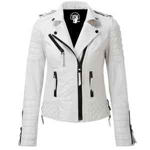 Veste d'hiver pour femme, style tendance, en simili cuir et toile, imperméable, respirante, manches longues, noire, quantité personnalisée, OEM, poches - Product Image 1