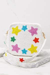 Bolso bandolera artesanal con cuentas e hilo de trabajo - Product Image 2