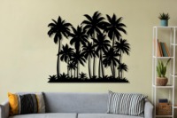 Décoration murale en métal noir en forme de palmier tropical pour la maison de plage, le salon et la décoration intérieure côtière, provenant d'Inde