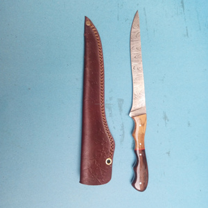 Couteau de cuisine à désosser et à fileter en acier Damas, entièrement forgé, de conception nouvelle, écologique, fait main, avec manche en bois, marque personnalisée - Product Image 5