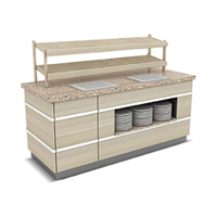 Buffet chauffant RMITMENT avec comptoir en céramique et acier inoxydable, dimensions personnalisées, vitrine de présentation pour restaurant et hôtel