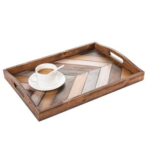 Juego de bandejas de madera de alta calidad en color beige suave con forma cuadrada clásica y diseño atemporal perfecto para entretener - Product Image 4
