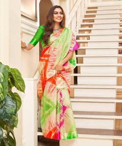 Look riche nouveauté dernier Saree imprimé de créateur avec chemisier non cousu pour femme indienne par vêtement ethnique ethnique - Product Image 4