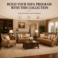 Amerikanischer Stil 3-teiliges Wohnzimmer-Sofa-Set 1-2-3-Sitzer Klassischer Sessel Loveseat Sofa Großhandel Möbel