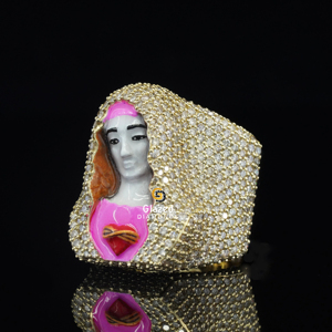 Nouvelle bague de mariage de mère en bague religieuse Hip Hop pour unisexe en argent sterling 925 et diamants ronds de laboratoire de taille brillante - Product Image 3