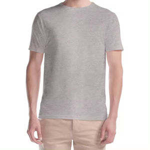 เสื้อยืดผ้าฝ้ายไม้ไผ่สำหรับผู้ชายเสื้อยืดถักแบบธรรมดาพร้อมโลโก้ตามสั่ง - Product Image 6