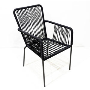 Comehome Metal Woven Outdoor Dining <b>Chair</b> Waterproof Modern <b>Stacking</b> Design - Product Image 6