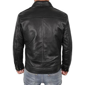 Veste en cuir haut de gamme fabriquée en usine, best-seller, veste en cuir slim pour homme, design personnalisé, veste pour homme - Product Image 3