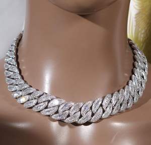 Collar de Cadena de Tenis Clásico con Moissanita, Plata de Ley 925, Joyería Hip Hop Personalizada con Incrustaciones de Diamantes, Regalo de Lujo para Hombre - Product Image 6