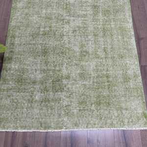 พรมตุรกีขนาด 3.6x6.9 ฟุต พรมวินเทจ พรมลายดอกไม้สีเขียว ทำจากขนสัตว์ - Product Image 2