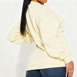 Ventes en gros de sweats à capuche pour femmes en molleton de coton de haute qualité, personnalisés, à la mode, grande taille, col rond, manches longues, doublés, séchage rapide, pour l'hiver - Product Image 2