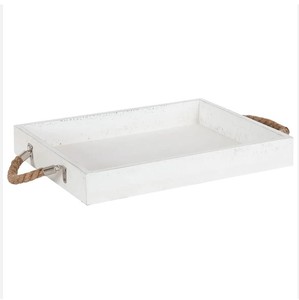 Petit déjeuner réversible de style artistique dans un plateau de lit en bois de manguier sculpté à la main avec insert en métal pour plateau de service décoratif en gros en vrac - Product Image 5