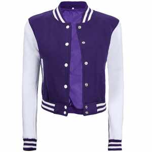 Veste universitaire pour femmes, style lettreman, boutonnée, veste de baseball, logo personnalisé, OEM, vêtements de rue - Product Image 1