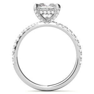 Anillo de Compromiso SHREYA DIAM con Moissanita Corte Princesa, Plata de Ley, Engaste de Garras, Baño de Oro y Rodio, Anillo de Moda para Mujer - Product Image 5