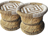 Premium Kalite Çevre Dostu Bambu Hint Kamışı Rattan Puf Ayak Dayama Yeri Osmanlı Taburesi Ecowoodies Çağdaş Depo Oturma Odası