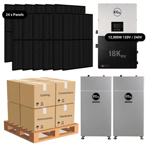 ชุดโซลาร์เซลล์ครบชุด 10.6 กิโลวัตต์ - อินเวอร์เตอร์ EG4 18kPV - แบตเตอรี่ลิเธียม 28-32 กิโลวัตต์ชั่วโมง [PRIME PRO] - Product Image 1