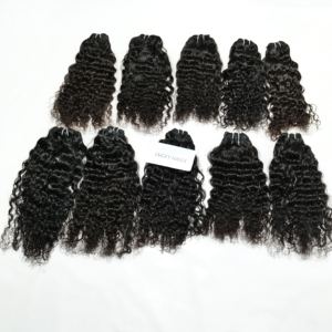 Extensions de cheveux humains vierges indiens, cuticules alignées, Remy, noir naturel, bouclés, vague d'eau, vague profonde, 8-32 pouces, vente en gros - Product Image 3