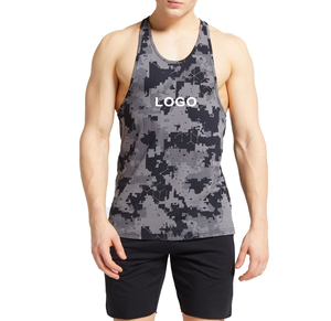Camouflage imprimé personnalisé vente en gros de Singlets de sport sur l'ensemble impression par Sublimation Muscle Fitness hommes débardeurs - Product Image 1