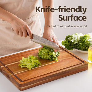 Planche à découper en bois d'acacia de grande taille de 17 pouces, de haute qualité, écologique, bloc de boucher, accessoires de cuisine, planche à découper - Product Image 3