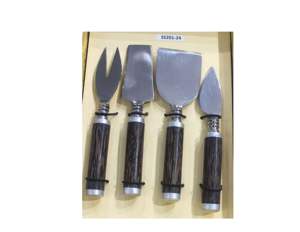 Ensemble de fromage le plus populaire manche en bois ensemble de fromage en acier inoxydable ustensiles ustensiles de cuisine en acier inoxydable plaqué argent outils à fromage - Product Image 4