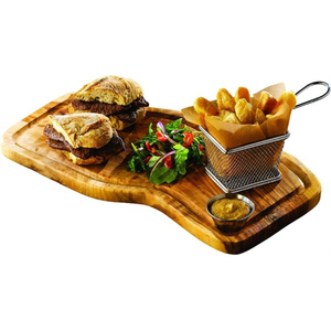 Plateau de service alimentaire en bois naturel attrayant avec poignée Plateaux de service en bois pour la maison et les accessoires de cuisine - Product Image 3