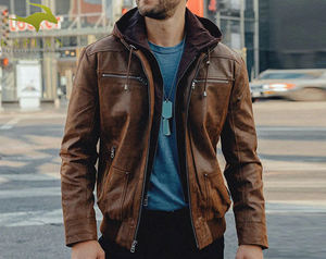 Diseño superior 100% Chaqueta de invierno de manga larga con cuello levantado de cuero de alta calidad para hombre Diseño personalizado disponible a un precio razonable - Product Image 2