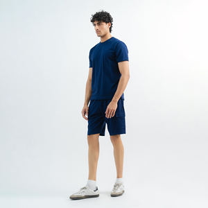 Ensemble t-shirt d'été à manches courtes en coton pour hommes, tenue décontractée avec short court - Product Image 3
