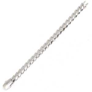 Bracelet gourmet vintage en argent sterling 925 plaqué rhodium avec perles et diamants - Product Image 2