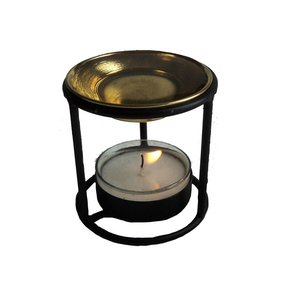 เตาน้ำมันหอมระเหยโลหะพร้อมชามทองเหลือง - Product Image 3