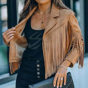 100% chaquetas de moda de cuero Original para mujer, chaquetas occidentales transpirables con logotipo personalizado ajustado para mujer - Product Image 4