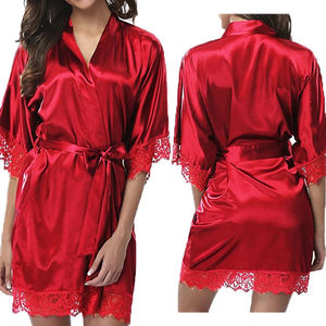 Robes brillantes pour femmes pyjamas soie glacée grande taille chemise de nuit Homewear mode tendance Robes de haute qualité - Product Image 1