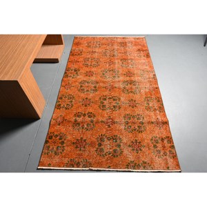 พรมขนสัตว์สีเขียวส้มวินเทจแบบตุรกีขนาด3.6x6.6ฟุตสไตล์คลาสสิกงานเย็บปะทรงสี่เหลี่ยมผืนผ้าสำหรับห้องนอนทำจากน้ำยาง - Product Image 1