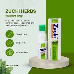 Prix d'usine – Déodorant spray aux herbes Zuchi 20ml – Protection rapide et longue durée contre les odeurs corporelles et axillaires – Parfum frais – OEM ODM - Product Image 4
