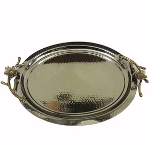 Bandejas DE SERVICIO DE Metal con acabado dorado de diseño recién llegado para hoteles, restaurantes y artículos de cocina para el hogar para servidor de Pasta - Product Image 5