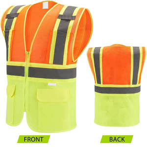 Logotipo personalizado Chaleco de seguridad de alta visibilidad Ropa de construcción Ropa DE TRABAJO Chaqueta con cierre de cremallera Hecho de poliéster - Product Image 2