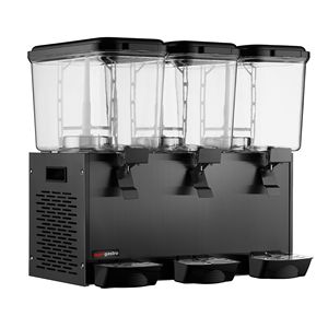Distributeur de jus commercial - 3 réservoirs en polycarbonate avec robinet et agitation par palette - 3x 18 litres - 700W - Noir - incl. bac à gouttes - Product Image 3
