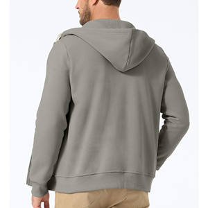Sudadera con cremallera de algodón de peso pesado personalizada para hombre, ropa de calle de invierno con cremallera y capucha, sudaderas con capucha de talla grande, fabricante directo - Product Image 5