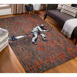 Alfombra con Estampado de Grafiti de Banksy: Arte de la Celda de Lectura, Alfombra Antideslizante, con Pelo Suave - Product Image 4