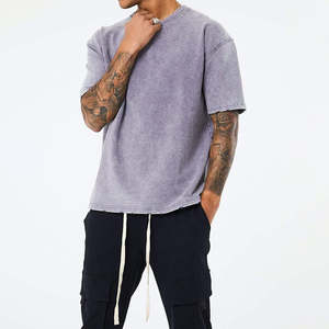 เสื้อยืดผู้ชายทรงบ็อกซี่ฟิต ล้างสีแบบแอซิด ไซส์ใหญ่ แขนสั้น ผ้าฝ้าย 100% ระบายอากาศ แห้งเร็ว เป็นมิตรกับสิ่งแวดล้อม สไตล์สตรีทแวร์ - Product Image 5