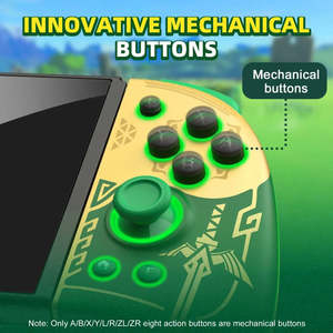 Pour Nintendo Switch Zelda, manettes Joy-Con grandes, connectées en Bluetooth, avec fonctions de vibration et de turbo, compatibles avec PC - Product Image 6