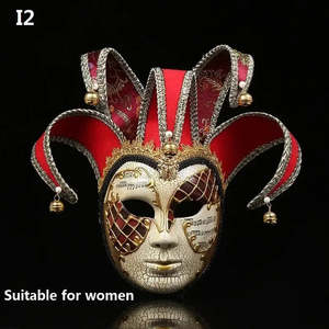 Masque de carnaval de Venise pour cosplay et fête, accessoire de mascarade d'Halloween en soie et PVC - Product Image 1