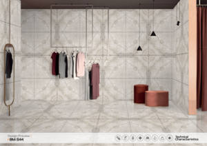 Carreaux de porcelaine polis sans joint 2x2 pieds BM S44-Finition brillante 600x600mm Carreaux de design Book Match pour sols - Product Image 3