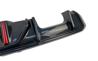 Diffuser Belakang LED untuk BMW G80 G82 M3 M4 2022+ Serat Karbon Bibir Bumper Belakang S9