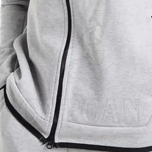 Traje de chándal de moda para correr con cremallera cómodo de dos piezas para hombre, trajes de talla grande de invierno con estilo de patrón personalizado - Product Image 6