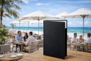 Porte-menus en cuir personnalisés pour restaurants, présentoirs de menus pour restaurants, porte-menus - Product Image 5