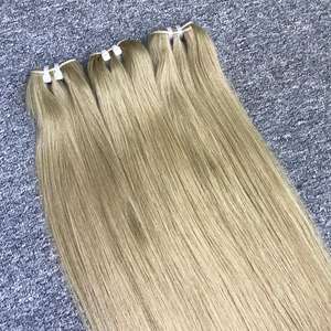 Paquets d'extensions de cheveux Remy vierges à double tirage de couleur claire crue droite naturelle à prix d'usine en gros - Product Image 1