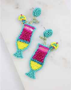 Pendientes de gota de moda para mujer informal, hilo de algodón en forma de abanico divertido de ganchillo a mano, joyería de precio a granel - Product Image 2