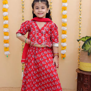 Belle Indienne Enfants Lehnga Choli, Traditionnel Fille Designer Ghagra Choli pour Filles, Festive Wear robe - Product Image 1
